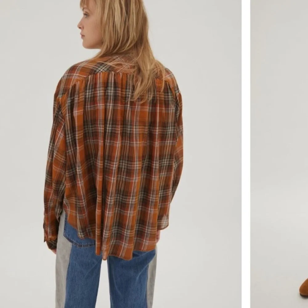 🧱 {PRICE FIRM} UO Kimchi Blue Ryder Embroidered Plaid Top - Picture 2 of 8